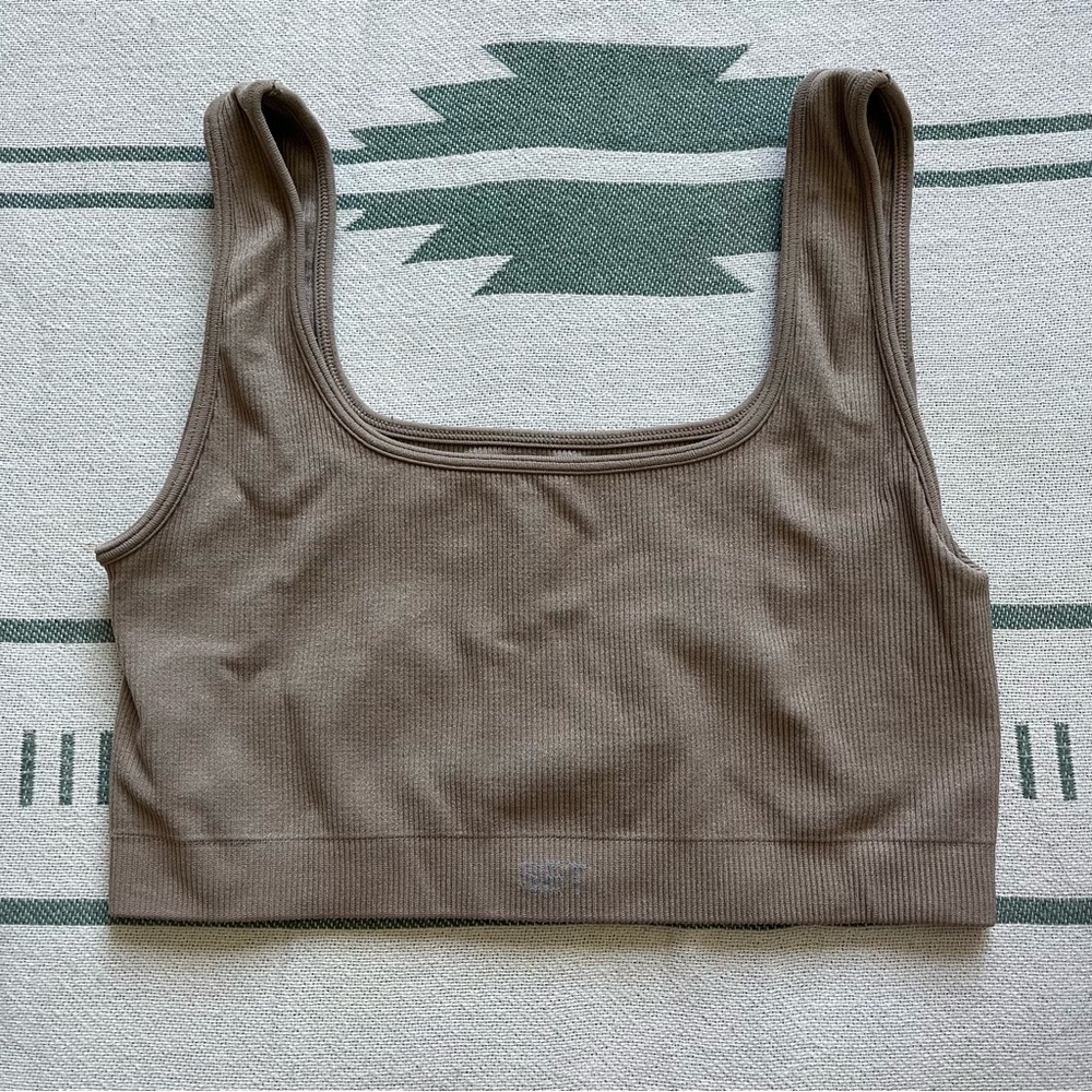 Set Active Ribbed Square Neck Sports Bra